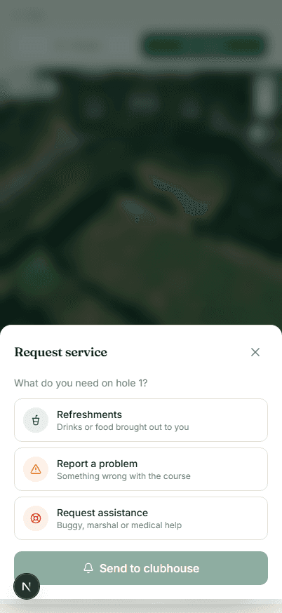 Service to the fairway